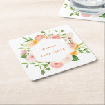 Dessous-de-verre Carré En Papier Mariage d'aquarelle Citrus<br><div class="desc">Élevez votre mariage avec notre dynamique Citrus Watercolor Mariage Carré papier design Dessous de verre, où chaque détail déborde de charme tropical et de joie colorée. Laissez-vous tenter par la beauté rafraîchissante d'arrière - plans blancs ornés d'aquarelles animées avec des oranges, des citrons, des pamplemousses roses et des fleurs roses...</div>