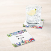 Dessous-de-verre Carré En Papier Mariage d'aquarelle de cactus succulent (En situation)