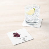 Dessous-de-verre Carré En Papier Mariage de fleurs bourguignonnes (En situation)