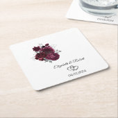 Dessous-de-verre Carré En Papier Mariage de fleurs bourguignonnes (Incliné)