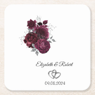 Dessous-de-verre Carré En Papier Mariage de fleurs bourguignonnes