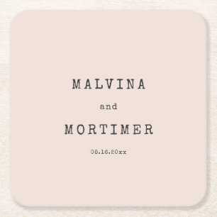 Dessous-de-verre Carré En Papier mariage de machine à écrire minimaliste vintage