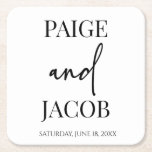 Dessous-de-verre Carré En Papier Mariage de noms personnalisés minimalistes classiq<br><div class="desc">Ce sont des Dessous de verre papier Mariage minimalistes classiques de noms personnalisés minimalistes minimalistes ! simples simples simples simples simples simples basiques</div>