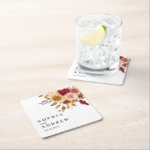 Dessous-de-verre Carré En Papier Mariage des fleurs d'automne (En situation)