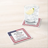 Dessous-de-verre Carré En Papier Mariage du drapeau américain (En situation)