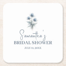 Mariage Écossais Thistle Bleu Poussiéreux Floral