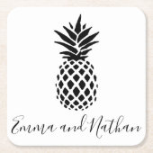 Dessous-de-verre Carré En Papier Mariage élégant personnalisé (Devant)