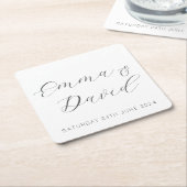 Dessous-de-verre Carré En Papier Mariage élégant personnalisé (Incliné)