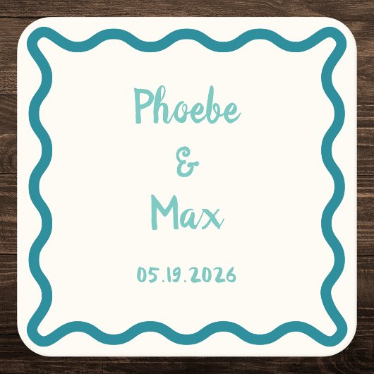 Dessous-de-verre Carré En Papier Mariage frontalier gras blanc manuscrit