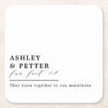 Dessous-de-verre Carré En Papier Mariage Fun Facts A propos de Couple Classic Scrip<br><div class="desc">Ajoutez une touche amusante à votre mariage, à votre cocktail ou à votre dîner de répétition avec ces dessous de verre en papier. Le design comporte un en-tête en caractères gras avec les noms du couple. suivi d'un script classique et puis un espace modèle pour le fait amusant. Retrouvez dans...</div>
