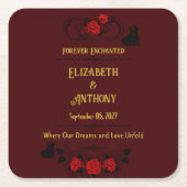 Dessous-de-verre Carré En Papier Mariage jamais enchanté (Devant)