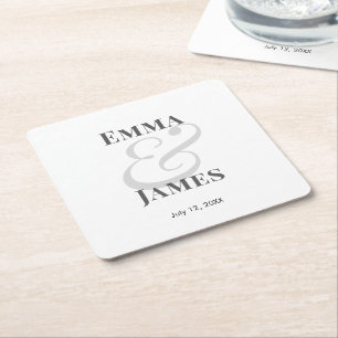 Dessous-de-verre Carré En Papier Mariage Minimaliste Esperluette