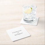Dessous-de-verre Carré En Papier Mariage minimaliste simple<br><div class="desc">Ce dessous de verre en papier carré mariage minimaliste est parfait pour votre mariage moderne et élégant. Ce design présente un script simple noir sur un arrière - plan blanc brillant neutre pour correspondre à votre mariage traditionnel classique ou à votre mariage boho minimaliste au printemps, en été, en automne...</div>