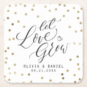 Dessous-de-verre Carré En Papier mariage moderne de calligraphie (Devant)