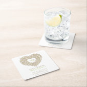 Dessous-de-verre Carré En Papier Mariage monogramme de dessin d'encre de tulipe de  (En situation)