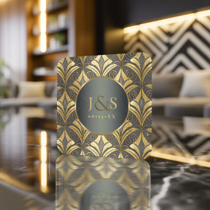 Dessous-de-verre Carré En Papier Mariage Motif Glam Art Deco ID1033