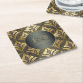 Dessous-de-verre Carré En Papier Mariage Motif Glam Art Deco ID1033 (Incliné)