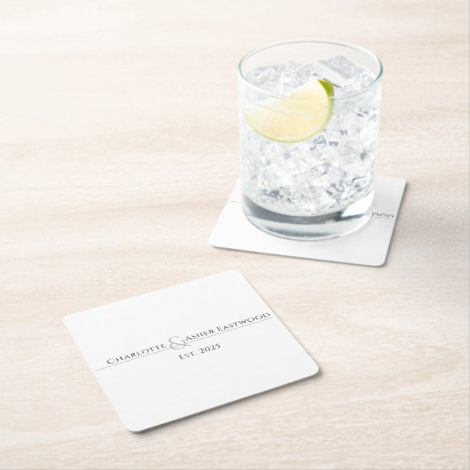 Dessous-de-verre Carré En Papier Mariage Newlyweds (En situation)