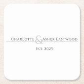 Dessous-de-verre Carré En Papier Mariage Newlyweds (Devant)