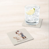 Dessous-de-verre Carré En Papier Mariage occidental rustique (En situation)