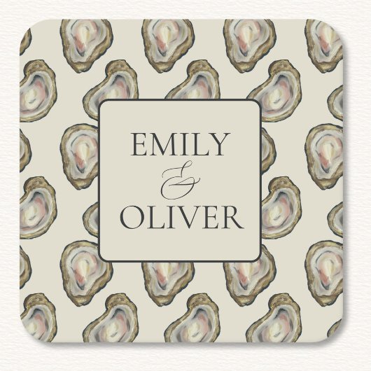 Dessous-de-verre Carré En Papier Mariage Oyster Shells