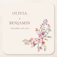 Mariage personnalisé Bohème Fleur sauvage rose Fan