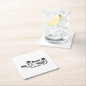 Dessous-de-verre Carré En Papier mariage personnalisé m et mme (En situation)