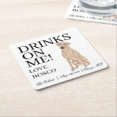 Dessous-de-verre Carré En Papier Mariage Rhodesian Ridgeback (Incliné)