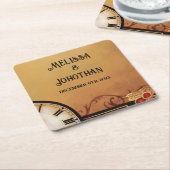 Dessous-de-verre Carré En Papier Mariage victorien Steampunk (Incliné)