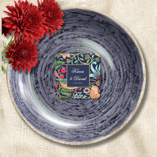 Dessous-de-verre Carré En Papier Mariage William Morris Deep Blue Art Déco Moderne