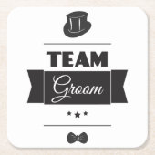 Dessous-de-verre Carré En Papier Marié d'équipe (Devant)