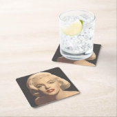 Dessous-de-verre Carré En Papier Marilyn grise graphique (En situation)
