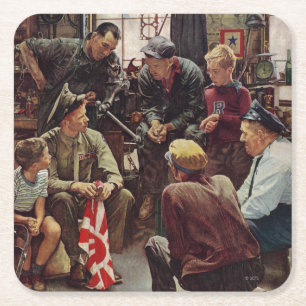 Dessous-de-verre Carré En Papier Marine