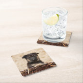 Dessous-de-verre Carré En Papier Marionnette allemande en panier (En situation)