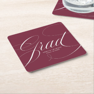 Dessous-de-verre Carré En Papier Marron   Eloquence Graduation