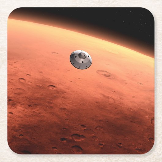 Dessous-de-verre Carré En Papier Mars Science Laboratory approchant Mars. (Devant)