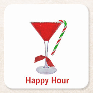 Dessous-de-verre Carré En Papier Martini de Noël