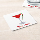 Dessous-de-verre Carré En Papier Martini de Noël (Incliné)