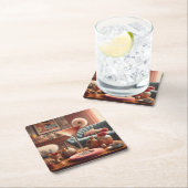 Dessous-de-verre Carré En Papier Martini Fleur de Cerisier Atomique (En situation)