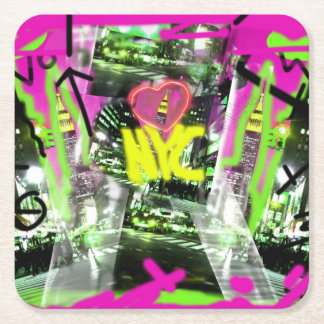 Dessous-de-verre Carré En Papier Masque facial de l'Empire State de l'art de graffi