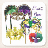 Dessous-de-verre Carré En Papier Masques Mardi Gras 1 (Devant)