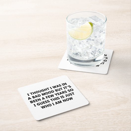 Dessous-de-verre Carré En Papier Mauvaise humeur (En situation)