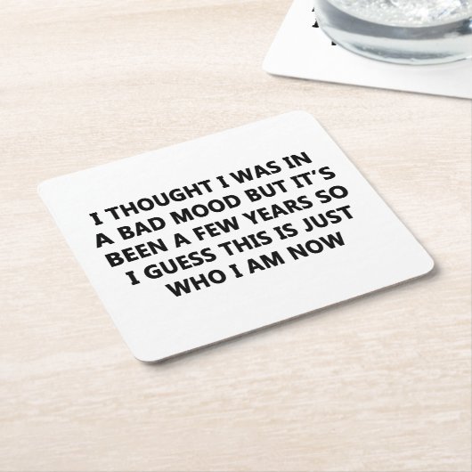 Dessous-de-verre Carré En Papier Mauvaise humeur (Incliné)