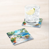 Dessous-de-verre Carré En Papier Mediterranean Summer (En situation)