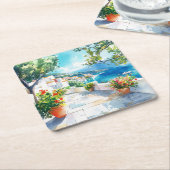 Dessous-de-verre Carré En Papier Mediterranean Summer (Incliné)