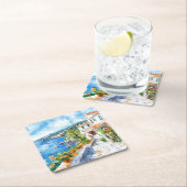 Dessous-de-verre Carré En Papier Mediterranean Summer (En situation)