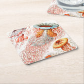 Dessous-de-verre Carré En Papier Méduse, Discomedusae par Ernst Haeckel (Incliné)