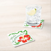 Dessous-de-verre Carré En Papier Mele Kalikimaka (En situation)