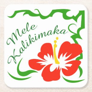 Dessous-de-verre Carré En Papier Mele Kalikimaka