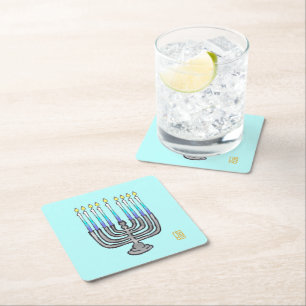 Dessous-de-verre Carré En Papier Menorah lunaire